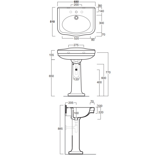 Пьедестал для раковины SIMAS LO 905 bia напольный - фото 3